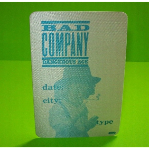 Bad Company Dangerous Age Backstage Pass Original Otto 1988 Concert Tour Rock - Picture 1 of 5